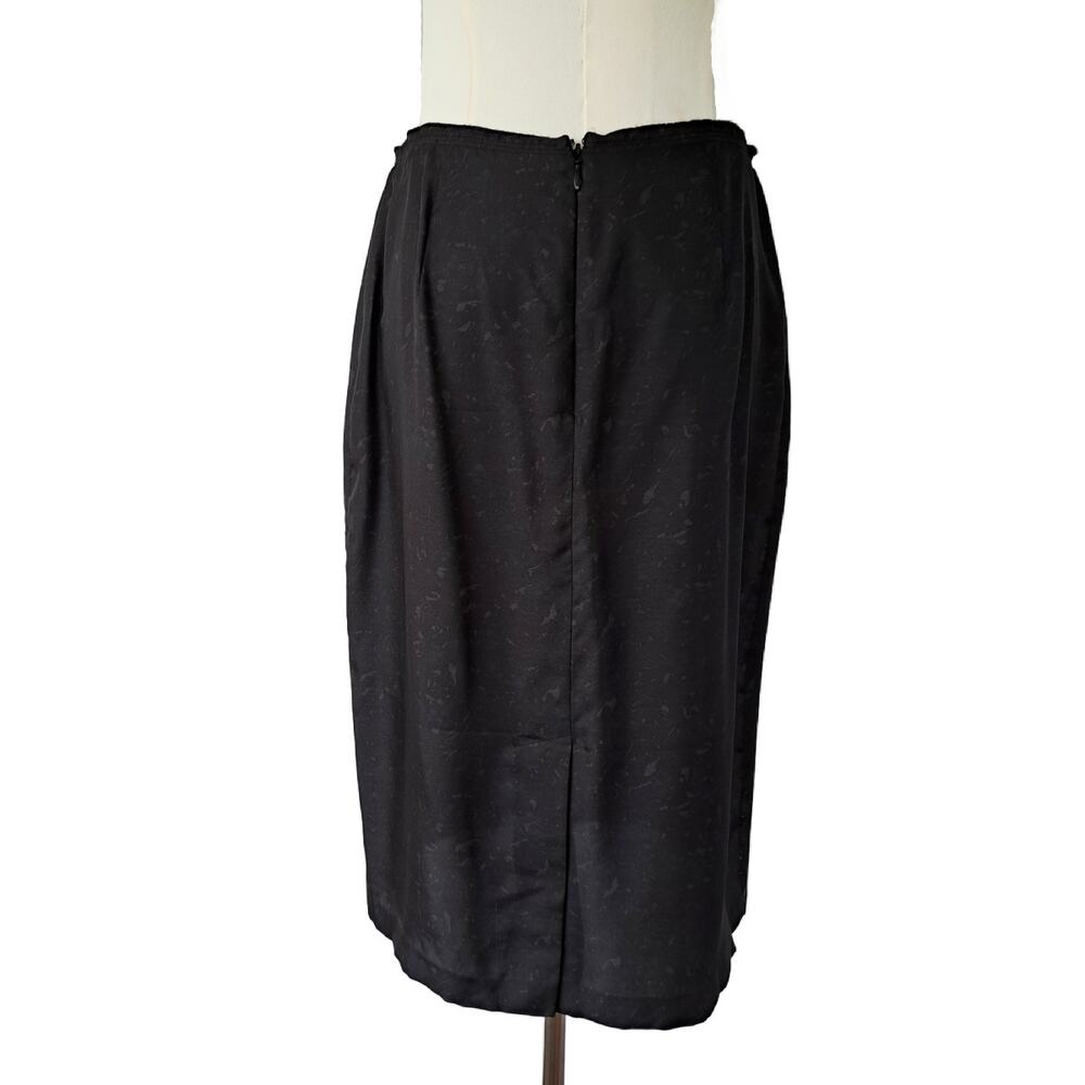 PRADA Silk Pencil Skirt Size 42 US 6  Printed Lace Black Blue Knee Length - Picture 7 of 10